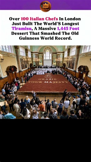 World's LARGEST Tiramisu Record SMASHED! 🤯 1,445-Ft Dessert! 🍰 #london #worldrecord #usa #foryou