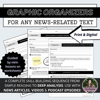Secondary News Literacy Analyze Any Article Podcast Scaffolded Media Worksheets