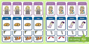 /sn/ vs /n/ Minimal Pair Snap Cards