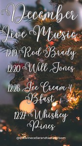 Grab a glass and stay awhile. Live music all December @thewinecellarandtastingroom | The Wine Cellar | Facebook