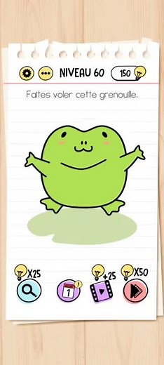 Brain test niveau 60 - Faites voler cette grenouille