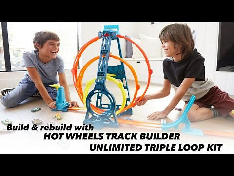 See all the configurations and fun Hot Wheels Track Builder Unlimited Triple Loop Kit has to offer!