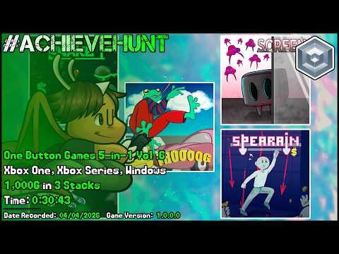#AchieveHunt - One Button Games 5-in-1 Vol. 6 (Xbox One, Xbox Series, Windows) - 1,000G in 30m 43s!
