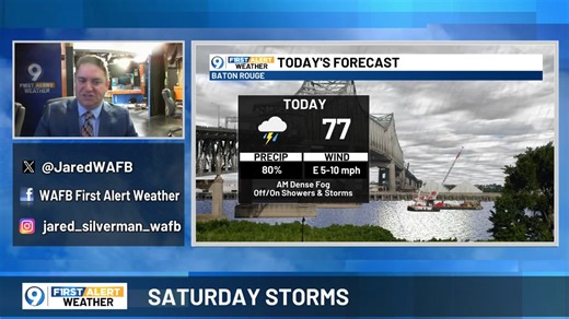 1.3K views | Updated Saturday forecast...Tracking showers/storms. | WAFB First Alert Weather | Facebook