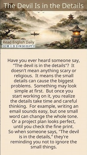 Learn English Idiom | The Devil Is in the Details