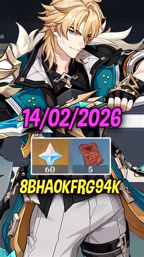 CODIGO DE 60 PROTOGEMAS 💖 14 FEBRERO 2026 #shorts #genshinimpact RELAJATETERA Luna IV VARKA