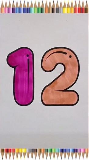 Twelve Coloring Page | Number 12 Coloring for Kids | Easy Coloring | Number 12 Coloring Page