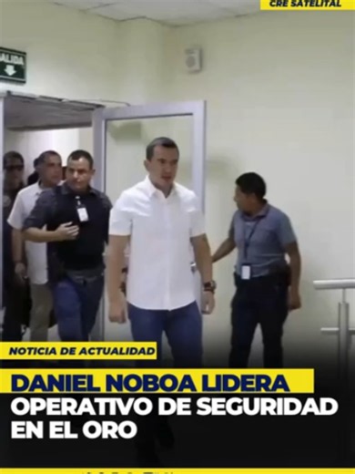 El presidente Daniel Noboa encabeza las operaciones del Bloque de Seguridad en la provincia de El Oro, con el objetivo de fortalecer las acciones contra la delincuencia y coordinar el despliegue de las fuerzas del orden en la zona. Informa: Xavier Macías #DanielNoboa #ElOro #BloqueDeSeguridad #Seguridad #Ecuador