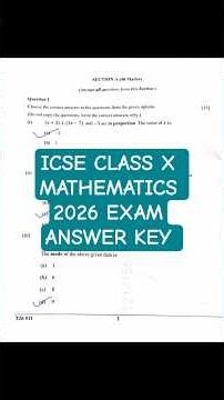ICSE Class 10 Mathematics || Answer key || 2026 Examination