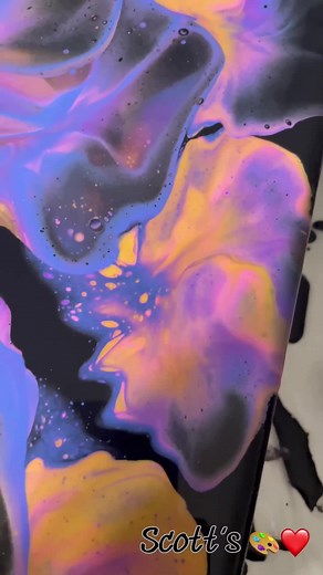 Paint pouring- trying a new technique. #art #paint #pouring #foryoupage