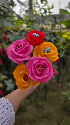 Magical DIY Fabric Roses! 🌹✨ | Easy Flower Craft