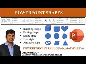 POWERPOINT IN TELUGU PART 6 - SHAPES IN POWERPOINT TELUGU | POWERPOINT SHAPES IN TELUGU