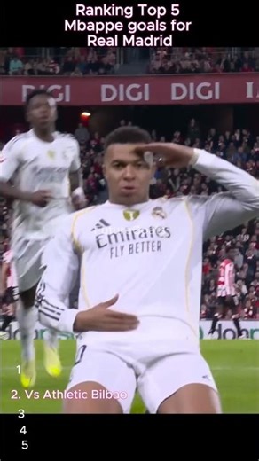 Top 5 Kylian Mbappe goals for Real Madrid#football #mbappé #viral