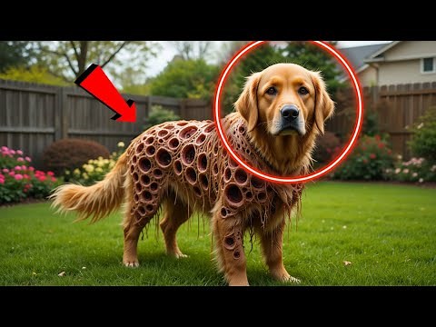 Golden Labrador Found Covered in Severe Honeycomb-Like Wounds Rescued by Heroic Team