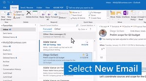 Opprette en e-postmelding i Outlook