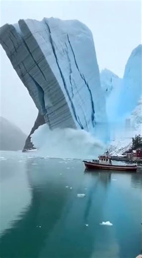 Watch Tons of Ice Fall Into This Fjord #glacier #disaster #extreme
