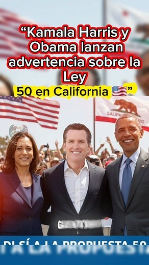 Kamala Harris, Gavin Newsom y el expresidente Barack Obama están pidiendo a los ciudadanos que salgan a votar sí por la Propuesta 50 en California. Esta medida busca equilibrar el poder político en el país, especialmente después de que en Texas se eliminaron varios distritos demócratas. Ellos aseguran que si esta propuesta no pasa, los republicanos podrían tomar el control total en los próximos años. Incluso mencionan que Donald Trump ya ha expresado su intención de postularse nuevamente, lo que