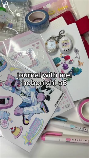 long time no see! 🌙🫧 hope you enjoy this dreamy spread to make up for lost time 🤍💭 credits: gyuing stickers @ marpple, rinihimme washi tape, jhove studio stickers, borahstudio pearl ribbon frame stickers, all other stickers from daiso 🤍 #hobonichi #journal #journalwithme #deco #stickers #sanrio #cinnamoroll #cyber #tamagotchi #stationery #washitape #fyp