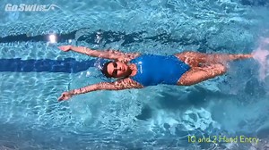 The most common technique flaw in backstroke is “over-reaching.” Swimmers often aren’t aware that they need to make a correction, so it’s up the coach to teach a “10 and 2” hand entry. Here’s how. https://www.goswim.tv/lessons/3044-10-and-2-hand-entry #backstroke #swimming #swimtechnique | GoSwim.tv