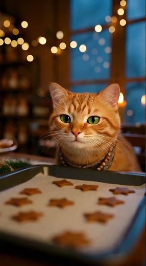 Cozy Cat Creates Gingerbread Stars | ASMR Holiday Vibes