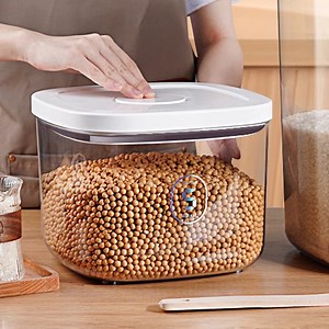 TEAFIRST Food Storage Containers, Flour And Sugar Containers Airtight 10 Lb Plastic, BPA-free, Clear