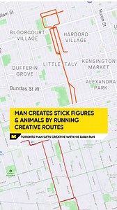 2.7K views | Toronto man Duncan McCabe has created stick figures and other animations by running unique routes and then documenting them on STRAVA.  Read: https://maltadaily.mt/man-creates-figures-animals-by-running-creative-routes/ #MaltaDaily | Malta Daily | Facebook