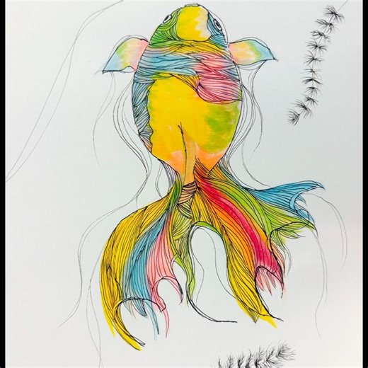 金魚っぽいイラスト#イラストメイキング動画 #金魚