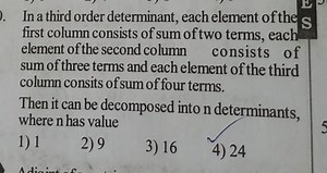 In a third order determinant, each element of the first column ... | Filo