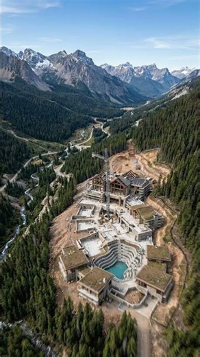 Construimos un spa de lujo en medio de las montañas 🏔️💆 #construccion #spalujo