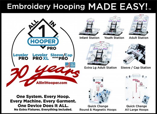 All in 1 Hooper Pro Starter Kit | Embroidery Hooping Station Made Easy | Machine Embroidery Hoop Holder Aligner Tool - Etsy
