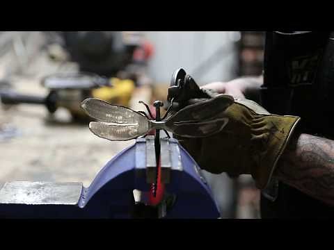 Metalworking Blacksmithing a dragonfly metal art sculpture forging