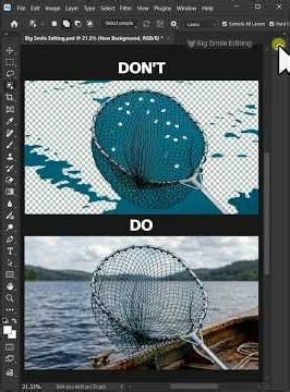 Easy Photoshop Tips: How to Remove and Replace Complex Fishing Net Backgrounds! #shorts