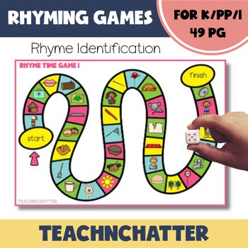 Rhyme Identification Game Boards Phonological Awareness