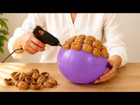 I Glued Walnut Shells to a Balloon! The Result Looks So Expensive! ✨️ | Home Decor Ideas