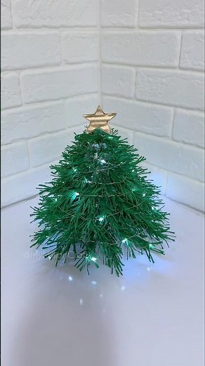 DIY Christmas Tree Lamp 🎄 Easy Holiday Decor Idea #diy #christmas #craft