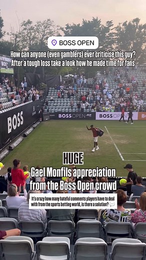 Hit With Me 🎾 Tennis by Samuel Begg on Instagram: "As a tennis fan (and like the whole Boss Open crowd, a big Gael Monfils fan), the @iamgaelmonfils gambler hate comments he received after his loss are crazy to me, but it’s a huge and common issue that professional tennis players face everyday due to sports betting / gambling 🎾 I’ve seen lots of the comments and DM’s players receive and it’s honestly insane. Is there a solution to these situations or is it a social media reality athletes just 