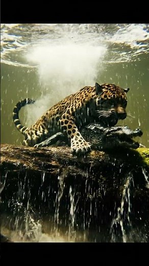 Jaguar Attacks From Underwater!