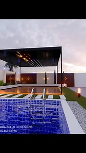 272K views · 3.5K reactions | A simple pool and pergola setup you can do at your home to make the area beautiful and great , designed by me , we design and build #fypシ゚ #viral #trend #RealEstate #architecture #ghana #construction | Bra Bello Architectural and 3d Designs | Facebook
