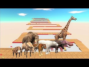 Animal speed race. Zigzag down course! | Animal Revolt Battle Simulator