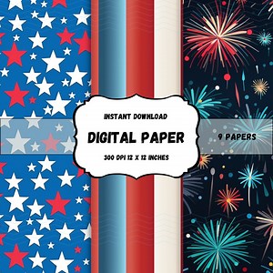 Patriotic Digital Paper, Seamless Pattern, Scrapbooking, Crafting, Paper Crafts, Commercial Use - Etsy Canada