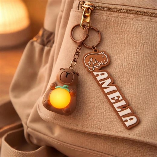 Personalized Capybara Keychain With Light, Gift for Capybara Lovers, Bag Backpack Charm - Etsy