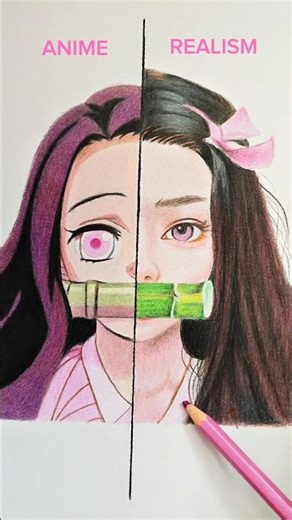 how to draw nezuko kamado #art #shorts