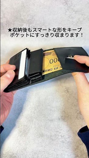 厚さを抑えた薄いコンパクト二つ折り財布｜直立する蛇腹式カードホルダー機能｜MARTIN CAMELOT