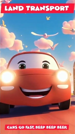 Fun Land Transport Rhyme for Kids 🎶 #Shorts #nurseryrhymes #preschoollearning