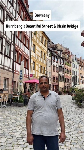 Nuremberg’s Beautiful Street and Chain Bridge, Germany