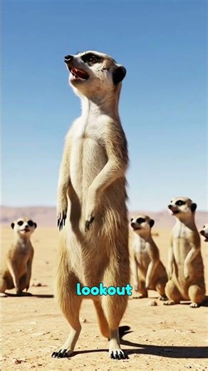 Meerkat Survival: The Power of Teamwork & Sentinels || AI Generated fact video #ai #shorts #facts