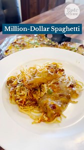 7.7K views · 54 reactions | Spruce up spaghetti by turning it into a million-dollar spaghetti casserole! Get the full recipe here: https://trib.al/dGHxYrY | Taste of Home | Facebook