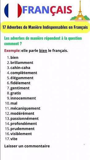17 adverbes de manière indispensables pour la Conversation | Cours de français