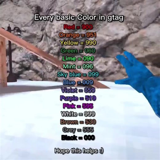 Best Color Codes for Gorilla Tag