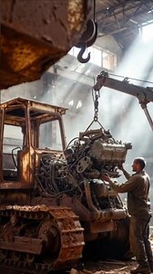 Abandoned Bulldozer Restoration | Full Engine Rebuild & First Start 😱#shorts